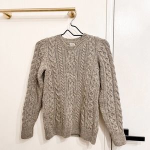 LL Bean Vintage wool cable knit sweater size XS